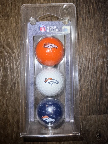 Denver Broncos NFL Football Sports 3 pack Golf Balls White Blue Orange Cover