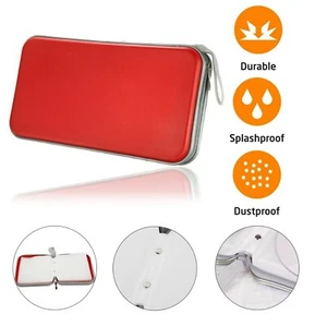 Estuche de transporte de CD DVD soporte de almacenamiento en disco funda billetera ideal para en automóvil ROJO - Imagen 1 de 8