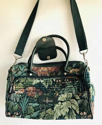 Bolso de Viaje Atlántico Vintage Tapiz Floral Verde Bolso para Llevar la Noche Foto 1 de 4