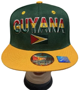 GUYANA FLAG Hip Hop 3D Embroidered Snapback Cap Adjustable Baseball Hat LOT 1-12 - Picture 1 of 16