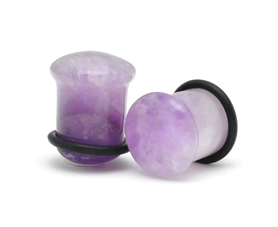 Pair of Stone Single Flare Plugs gauges organic Choose Size Type - Image 1 of 1