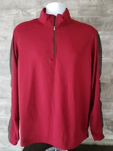 Alpine Design Mens Red Long Sleeve Zip Pullover Shirt Sz Large - Picture 1 of 8