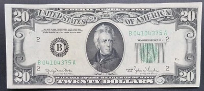 1950 Twenty Dollar Federal Reserve Note $20 Bill UNCIRCULATED #82901 - Image 1 of 2