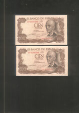 Pareja correlativa de billetes de 10 pesetas del año 1970 pancha rigurosa