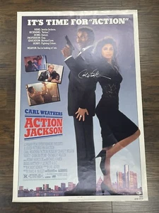 Carl Weathers signierte Action Jackson 27x41 Film Poster Beckett bezeugter Schauspieler - Bild 1 von 3