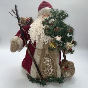 Good Health Industries 14" Tree Topper Decor Snowshoes Walking Stick Red Jacket - Picture 1 of 10