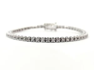 Mini Bracciale Tennis Baby Astralia in Oro Bianco 18 Kt 750 con Diamanti 0,55 Ct - Imagen 1 de 11