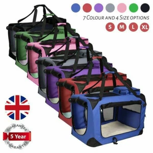FABRIC PET CARRIER PORTABLE FOLDING DOG CAT PUPPY TRAVEL TRANSPORT CARRY BAG - Picture 1 of 26