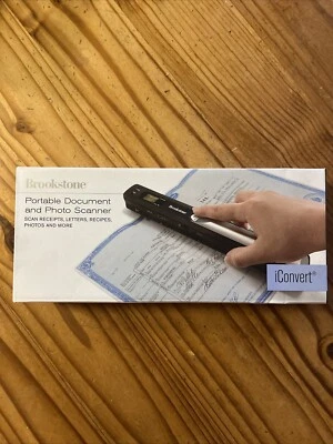 Brookstone iConvert Portable Document & Photo Scanner Receipts New Open. (D10) - Image 1 of 4