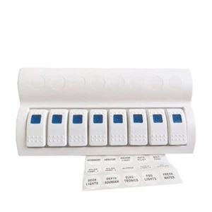 Boat 8 Gang 12-24V Blue LED Button Switch Panel On-off Rocker Circuit Breaker - Picture 1 of 5
