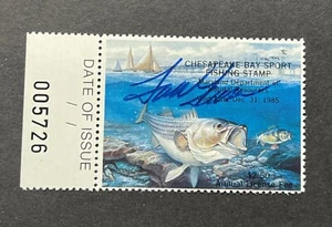 1985 MARYLAND - Chesapeake Bay Fish Stamp - Lot2 **ARTIST SIGNED** Tom Freeman - Picture 1 of 2