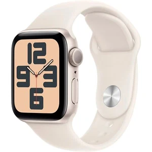 Apple Watch SE 2nd Gen (GPS) 40mm Aluminum Case Starlight Sport Band M/L - Good - Picture 1 of 7