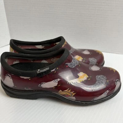 Sloggers Women's Waterproof Comfort Rain Garden Shoes Clogs  Size 7 Chickens - Image 1 of 4
