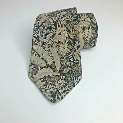 Pierre Cardin Green Brown Floral 100% Silk Narrow Tie - Image 1 of 4