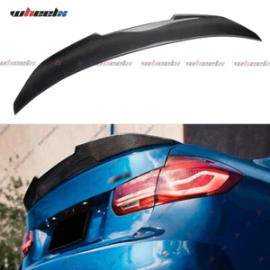Real Carbon Fiber PSM HighKick Trunk Spoiler For 2015-18 BMW F80 M3 & 12-18 F30 - Picture 1 of 16