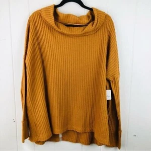 Free People Womens Juicy Waffle Knit Top Surplice Back Cowl Neck Small - Picture 1 of 11