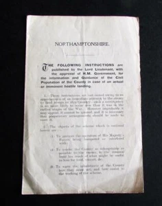 Rare 1915 PAMPHLET On HOSTILE INVASION & LANDING Of FORCES To ENGLAND During WW1 - Imagen 1 de 1