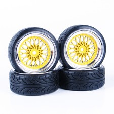 4Pcs 1/10 On Road Car RC Flat Drift Tires tyres Wheel Rim For HSP HPI Car Model