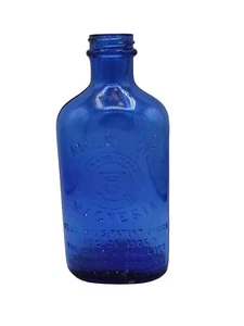 1906 Milk Of Magnesia Glass Bottle Cobalt Blue Empty Medicine Vintage Antique - Picture 1 of 8