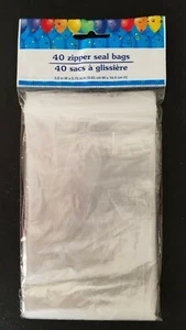 Bolsas de botín de plástico transparente para fiesta sello pequeño con cremallera 5,8""Hx3,8W"", 40 bolsas/paquete - Imagen 1 de 1