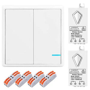 2 Way LED Lamp ON/OFF Remote Control Switch Wireless Receiver Transmitter New - Picture 1 of 5