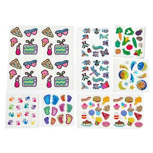Vintage Sandylion Sticker Lot Squares Sparkly Holographic Moon Insects Food TV - Picture 1 of 8