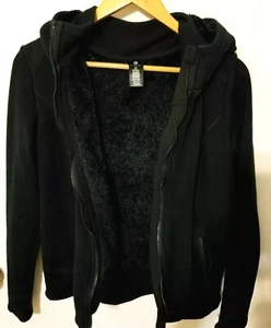 Active Life Heather Soft Plush Black Polar Thick Hoodie Zip Jacket Size Small - Picture 1 of 7