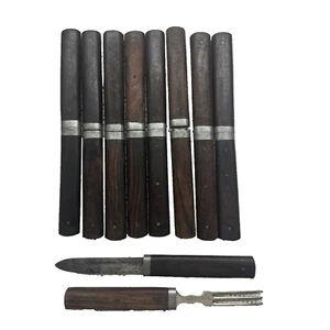 Vintage (9) Sets Shapleigh How. Gabel Messer Set Holzgriffe UNIKAT SELTEN - Bild 1 von 13