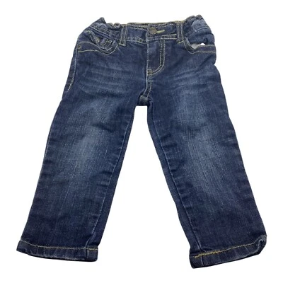 DKNY Blue Denim Jeans Baby Girl Size 18M Adjustable Waist Cotton Blend  - Image 1 of 4