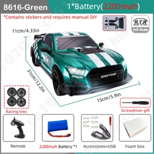 Drift RC Racing Car 1/14 Ford Mustang RC Car High Speed 2.4G 4WD Drift Remote Co - Picture 1 of 12