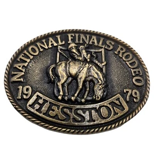 1979 NFR Rodeo Belt Buckle NOS National Finals Cowboy Western Bareback Bronc - Picture 1 of 14