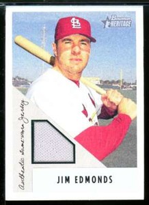 Jim Edmonds Jsy D Card 2002 Bowman Heritage Relics #BHJE