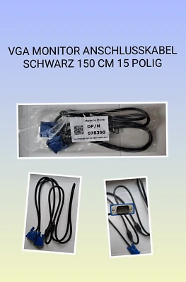 VGA Monitor Anschlusskabel schwarz 180 cm 15 polig - Bild 1 von 4