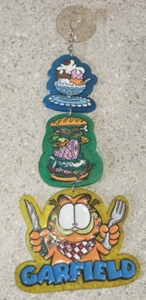Appendiabiti vintage 3 livelli Garfield con ventosa pronto da mangiare Jim Davis * RARO * - Foto 1 di 2
