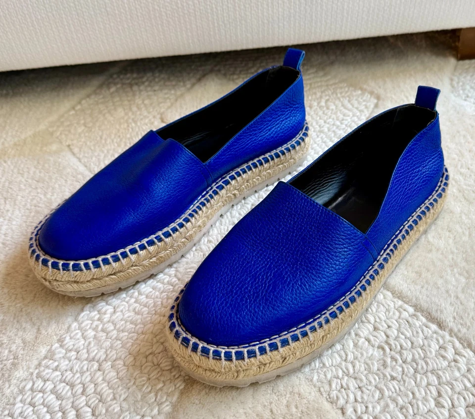 Balenciaga Alpargatas Cuero Zapatos Sin Cordones Azul 9US EU42 ¡Excelente Estado! Foto 1 de 4