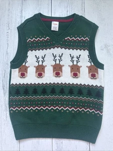 Chicos Suéter Chaleco Navidad Reno Gymboree Talla 6 100% Algodón Nuevo sin Etiquetas  - Imagen 1 de 5