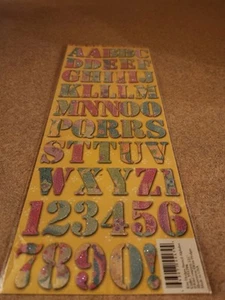 K & Company/Kim Hodges~Stencil Alphabet~Glittery Letter Stickers - Picture 1 of 2