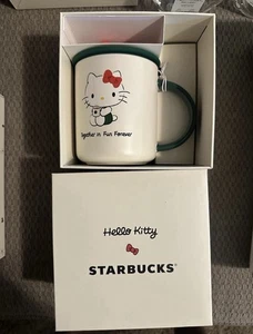 Starbucks Hello Kitty 2025 Limited Edition 16oz Keramik Becher Schleife Deckel Neu Kaffee - Bild 1 von 1