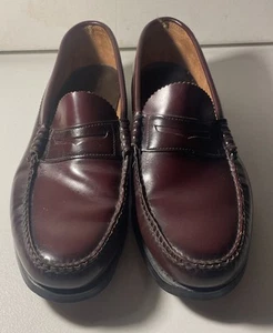 DEXTER Men's Shoes Penny Loafers Burgundy Leather Pinch Toe Slip On Size 11.5 D - Picture 1 of 7