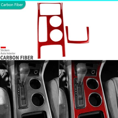 Red Carbon Fiber Console Gear Shift Panel Cover For Chevrolet Traverse 2009-2017 - Image 1 of 4
