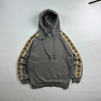 GUCCI Raro Monograma Logo Cinta Sudadera con Capucha Gris Pullover Lujo Ropa de Calle Talla Mediana Foto 1 de 4