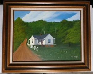 Quadro vintage 1986 incorniciato firmato 31 x 25" con cornice 24 x 18" solo arte - Foto 1 di 12