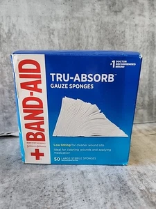 Band-Aid Gauze Tru-Absorb Sponges / Pads Large ( 4" x 4" ) 50ct - Picture 1 of 3
