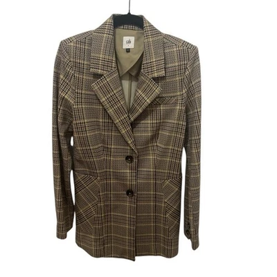 Blazer a cuadros para mujer CAbi - negro y tostado talla 4 Foto 1 de 4