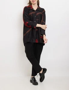 Bella Blue Lagenlook Quirky Black Patterned Jacket, Amazing, Pockets L/XL - H096 - Picture 1 of 9