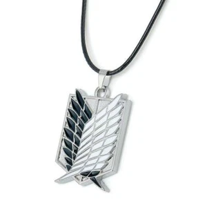 ATTACK ON TITAN HALSKETTE schwarz weiß Survey Corps Logo Shingeki kein Kyojin NEU - Bild 1 von 5