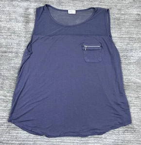Glitz Shirt Womens 2X Gray Blue Sleeveless Crew Neck Casual Pullover Top - Picture 1 of 10