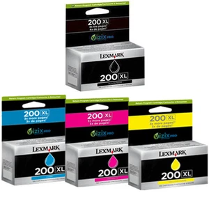 Cartuchos de tinta originales Lexmark 200XL Set Negro Cian Magenta Amarillo Pro 5000 5500 - Imagen 1 de 1