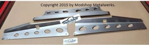 1967-68 Chevy C10 Radiator Filler Panel 3Pc. Set Aluminum w/Oval Dimples- Notch - Picture 1 of 2