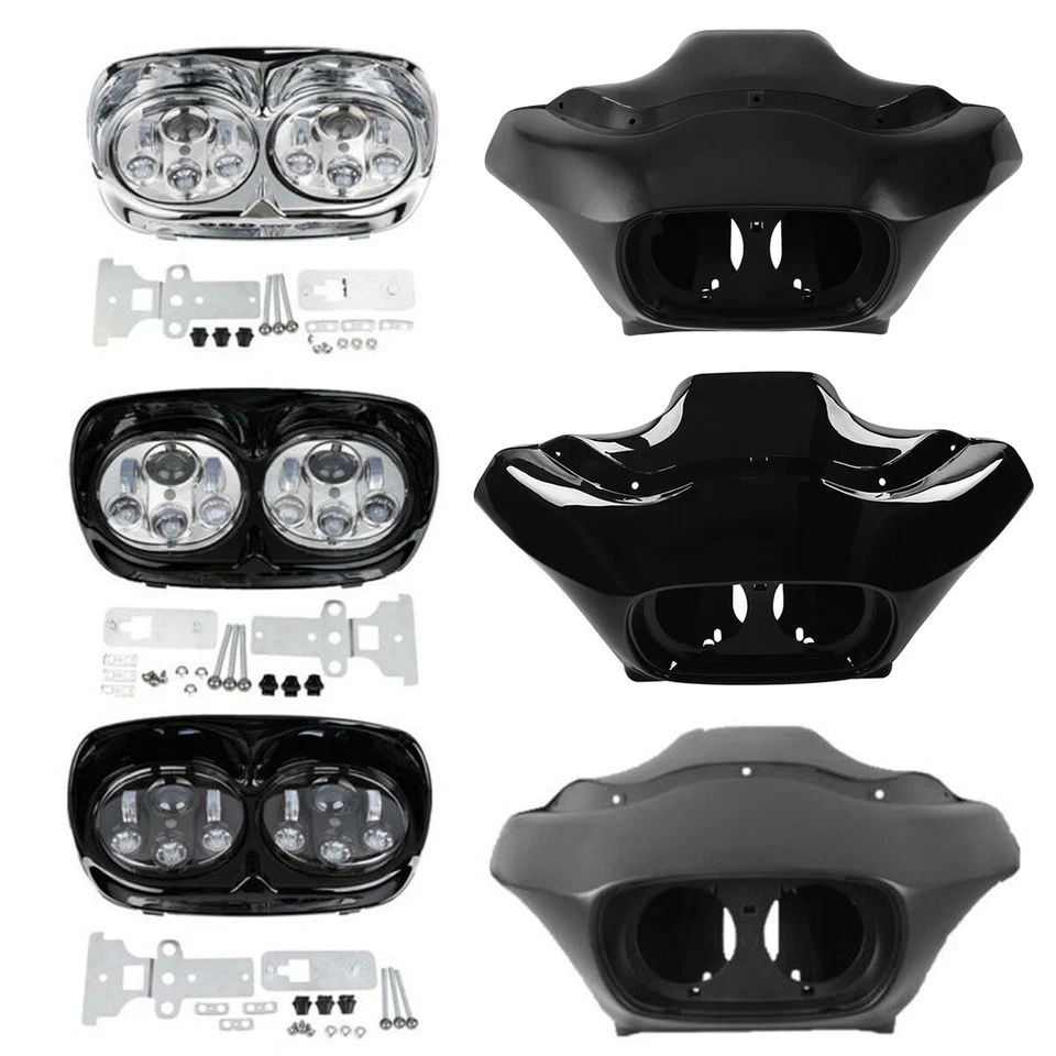 Carenados interiores y exteriores faros dobles aptos para Harley Road Glide FLTR 1998-2013 Foto 1 de 4